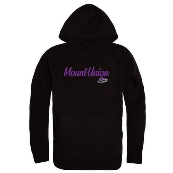 W Republic Products 558-348-BLK-03 University of Mount Union Script Hoodie, Black - Large