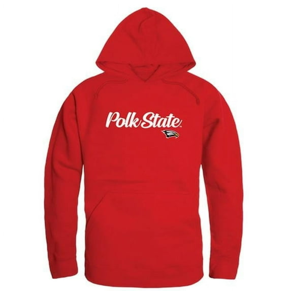 W Republic Products 558-362-RED-03 Polk State College Script Hoodie, Red - Large