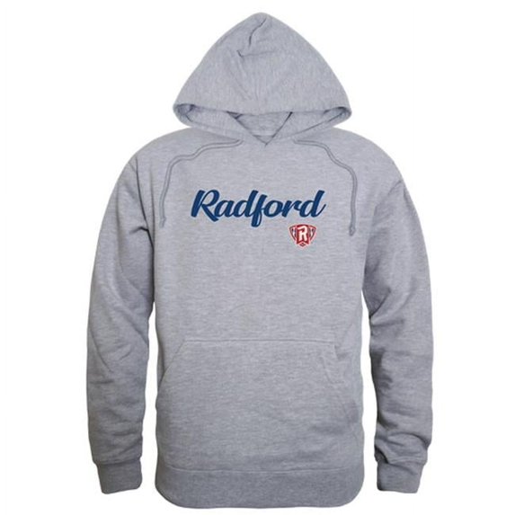 W Republic Products 558-366-HGY-04 Radford University Script Hoodie, Heather Grey - Extra Large