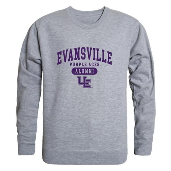 W Republic Products 560-424-HGY-03 University of Evansville Alumni Fleece T-Shirt, Heather Grey - Large