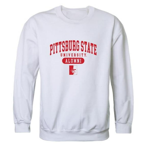 W Republic Products 560-427-WHT-03 Pittsburg State University Alumni Fleece T-Shirt, White - Large