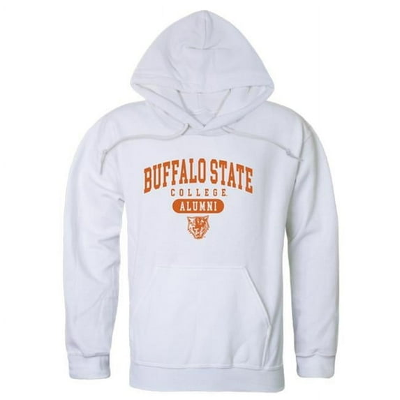W Republic Products 561-107-WHT-02 Buffalo State College Alumni Hoodie, White - Medium