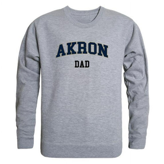 W Republic Products 562-100-HGY-01 University of Akron Dad Crewneck T-Shirt, Heather Grey - Small