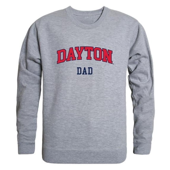 W Republic Products 562-119-HGY-04 University of Dayton Dad Crewneck T-Shirt, Heather Grey - Extra Large