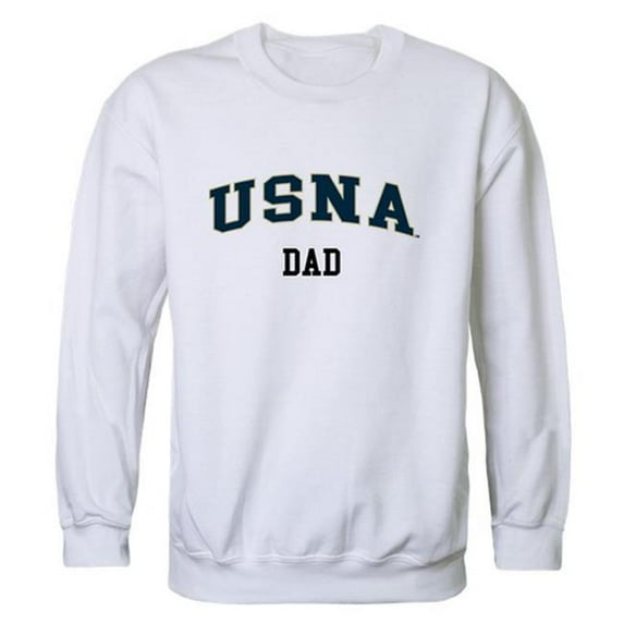 W Republic Products 562-136-WHT-01 United States Naval Academy Dad Crewneck T-Shirt, White - Small