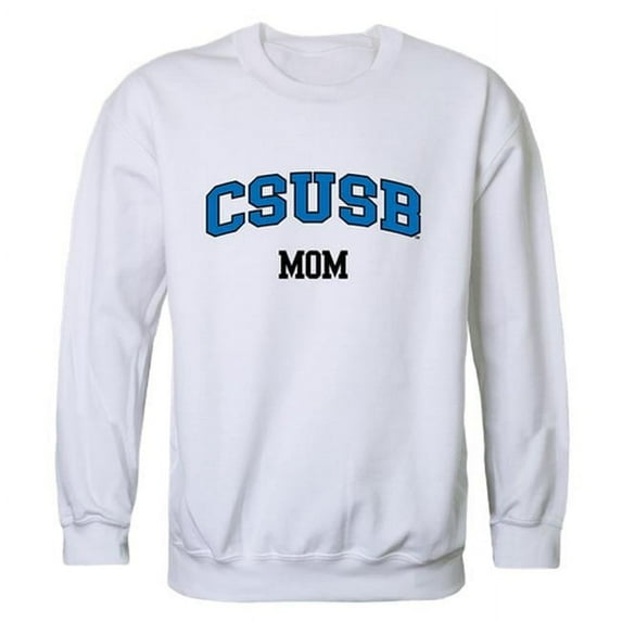 W Republic Products 564-207-WHT-03 California State University, San Bernardino Mom Crewneck T-Shirt, White - Large