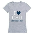 thumbnail image 1 of W Republic Products 550-206-HGY-05 California State University, Monterey Bay I Love Women T-Shirt, Heather Grey - 2XL, 1 of 1