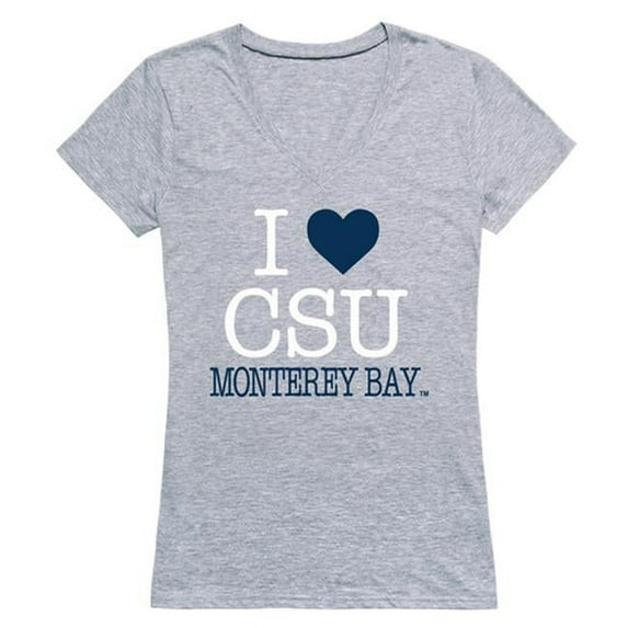 W Republic Products 550-206-HGY-04 California State University, Monterey Bay I Love Women T-Shirt, Heather Grey - Extra Large