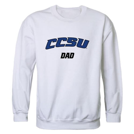 W Republic Products Central Connecticut State University Dad Crewneck T-Shirt, White - Extra Large
