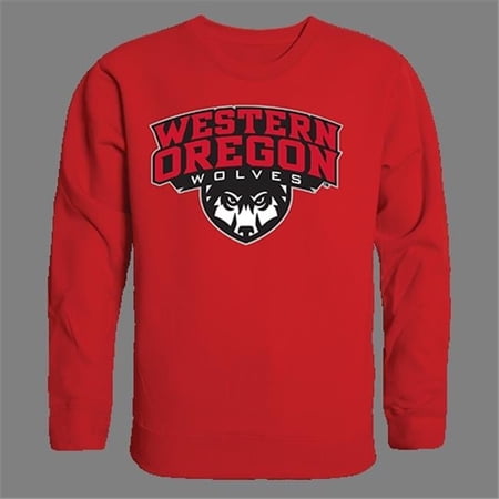 W Republic Products College Crewneck - Western Oregon - Red - Medium
