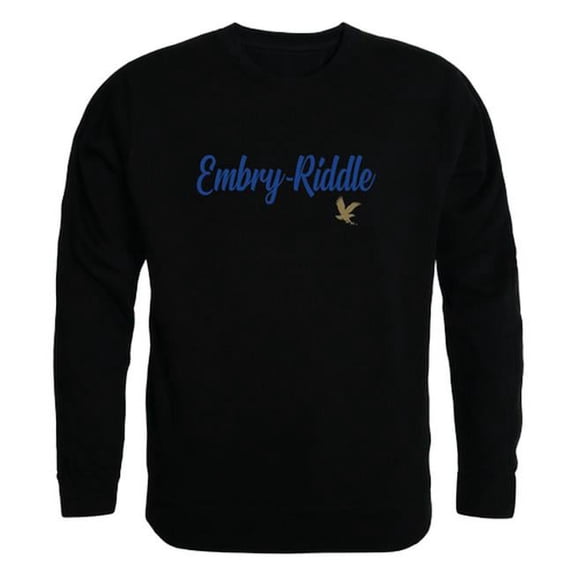 W Republic Products Embry-Riddle Aeronautical University Script Crewneck T-Shirt, Black - Medium
