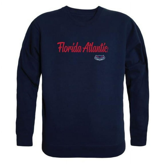 W Republic Products Florida Atlantic University Script Crewneck T-Shirt, Navy - Medium