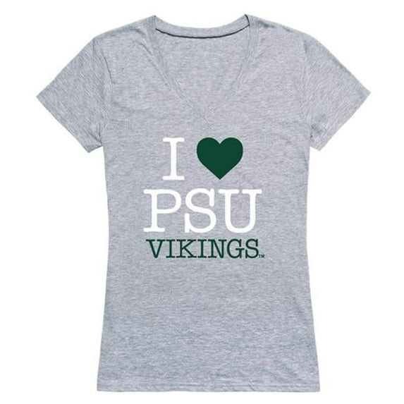 W Republic Products 550-229-HGY-05 Portland State University I Love Women T-Shirt, Heather Grey - 2XL