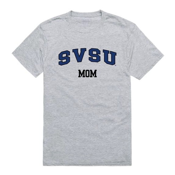 W Republic Products Saginaw Valley State University College Mom T-Shirt, Heather Grey - Large