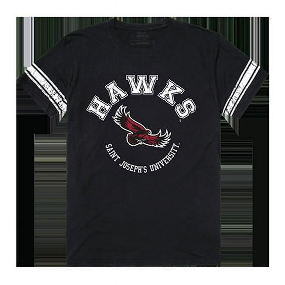 W Republic Products Saint Josephs Mens Football Tee, Black - Medium