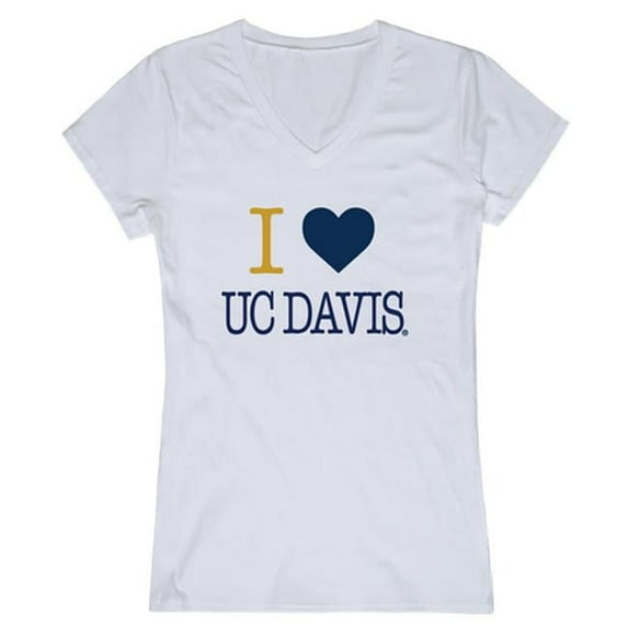 W Republic Products 550-161-WHT-02 University of California, Davis I Love Women T-Shirt, White - Medium
