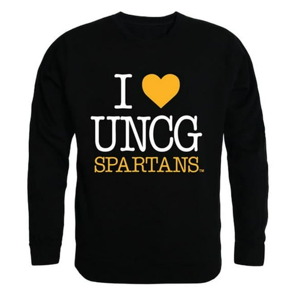 W Republic Products 552-245-BLK-02 University of North Carolina Greensboro I Love Crewneck T-Shirt, Black - Medium