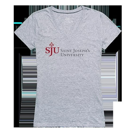 W Republic Products Womens St. Josephs Seal Tee - Heather Grey - Large