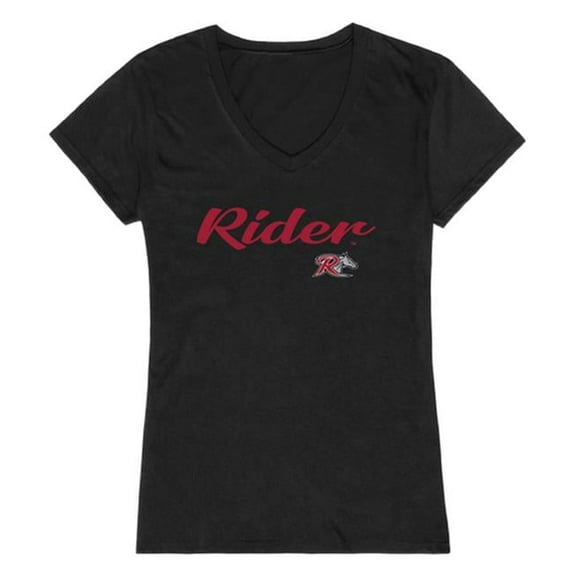 W Republic Rider University Script T-Shirt for Women, Black - Extra Large