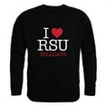 thumbnail image 1 of W Republic  Rogers State University Hillcats I Love Crewneck Sweatshirt, Black - Extra Large, 1 of 1