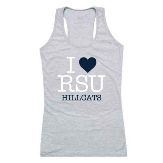 W Republic Rogers State University Hillcats Women I Love Tank Top, Heather Grey - Extra Large