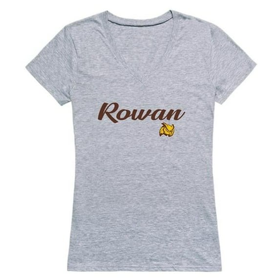 W Republic Rowan University Script T-Shirt for Women, Heather Grey - Extra Large