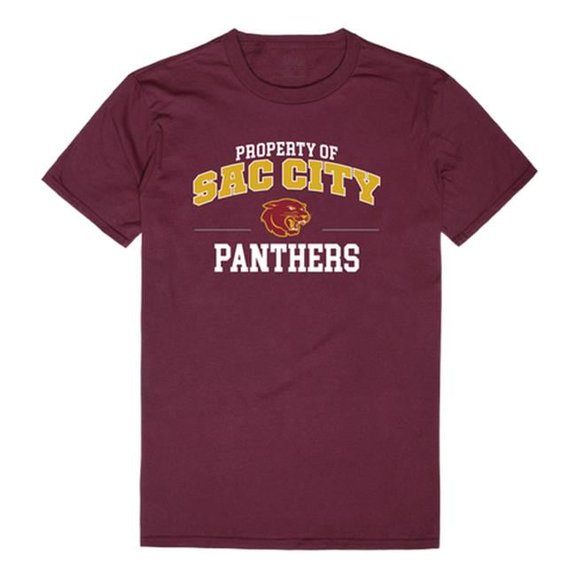 W Republic  Sacramento City College Panthers Property College T-Shirt, Maroon - Large