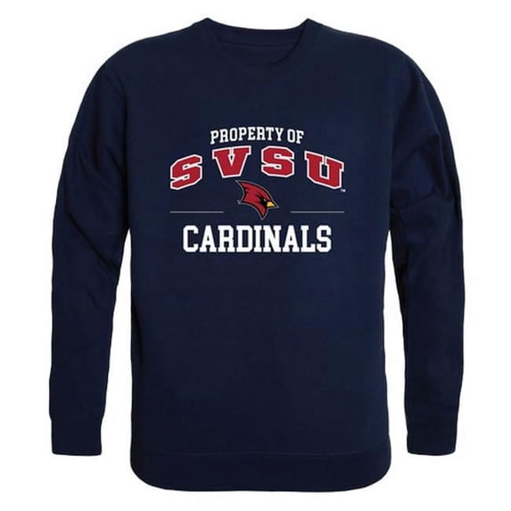 W Republic Saginaw Valley State University Property of Crewneck T-Shirt, Navy - Medium