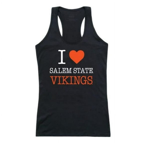 W Republic Salem State University Vikings Women I Love Tank Top, Black - 2XL