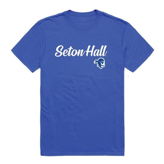 W Republic Seton Hall University Script T-Shirt, Royal Blue - Medium