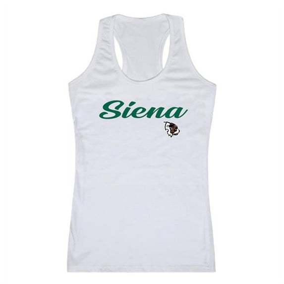W Republic Siena College Script Tank Top for Women, White - Large