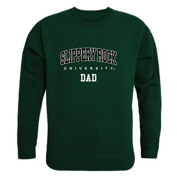 W Republic Slippery Rock University The Rock Dad Crewneck Sweatshirt, Forest Green - Large