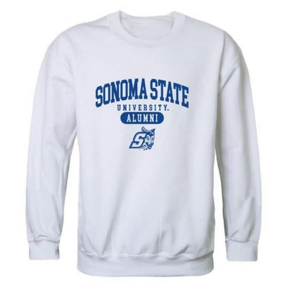 W Republic Sonoma State University Seawolves Alumni Fleece Pullover Crewneck Sweatshirt, White - Extra Large