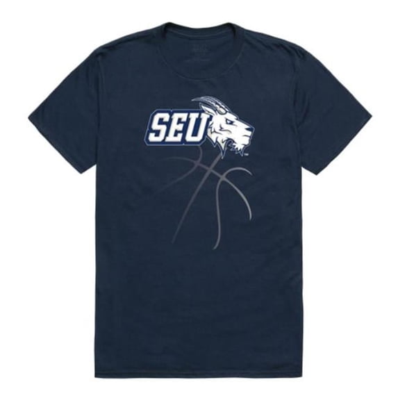 W Republic St. Edwards University Hilltoppers College Basketball T-Shirt, Navy - Large