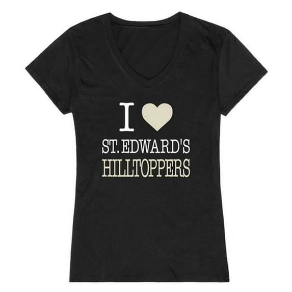 W Republic St. Edwards University Hilltoppers I Love Women T-Shirt, Black - 2XL