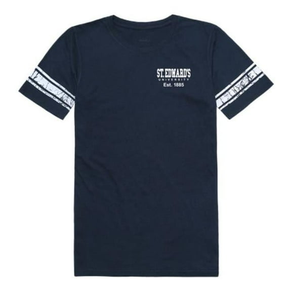 W Republic St. Edwards University Hilltoppers Women Practice Football T-Shirt, Navy - Small