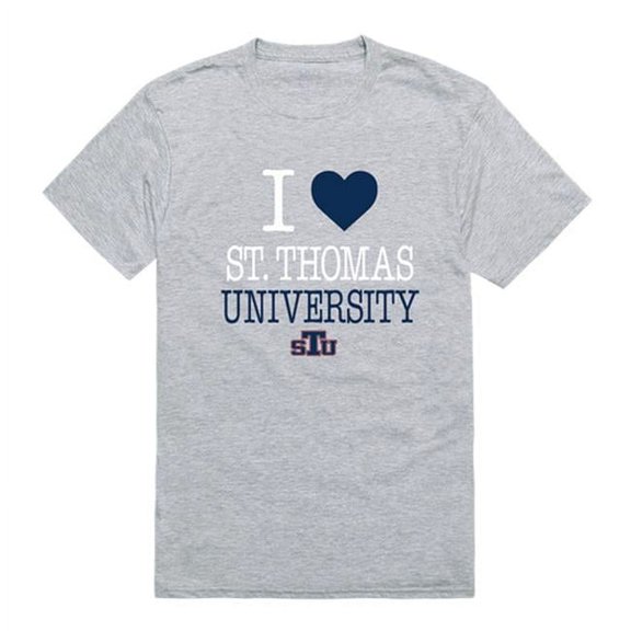 W Republic St. Thomas University Bobcats I Love T-Shirt, Heather Grey - 2XL