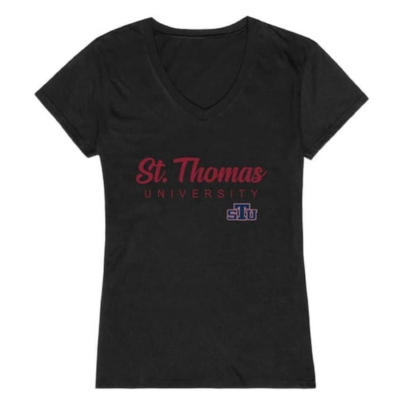 W Republic St. Thomas University Bobcats Women Script T-Shirt, Black - Medium
