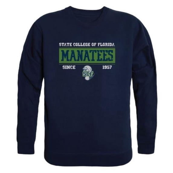 W Republic State College of Florida Manatees Established Crewneck Sweatshirt, Navy - Large