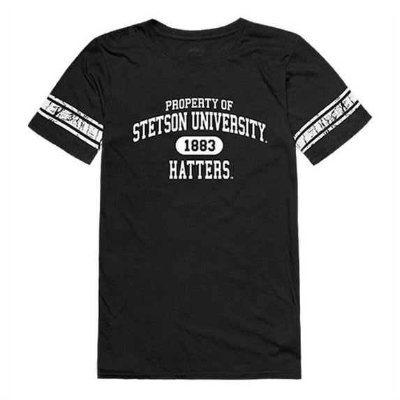 W Republic 533-387-BLK-02 Stetson University Property T-Shirt for Women, Black & White - Medium