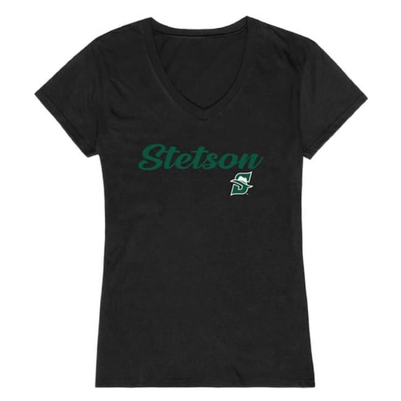 W Republic Stetson University Script T-Shirt for Women, Black - Large