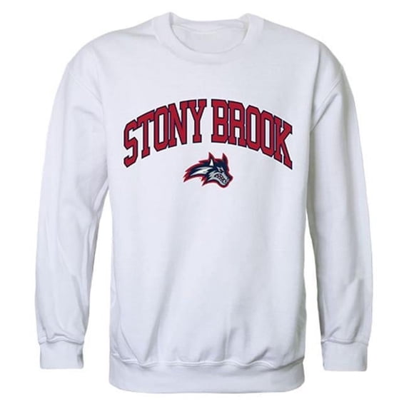 W Republic 541-388-WHT-03 Stony Brook University Campus Crewneck Sweatshirt, White - Large