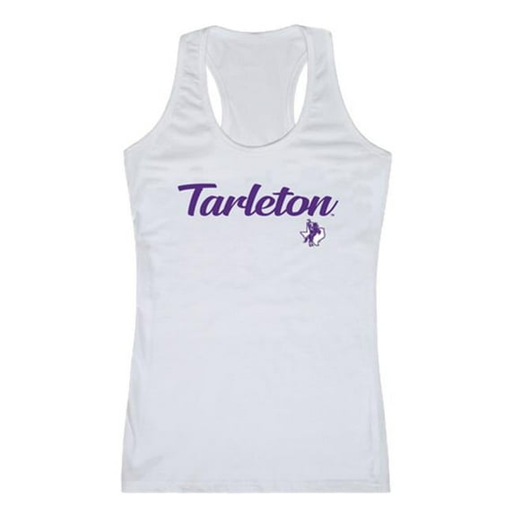 W Republic Tarleton State University Script Tank Top for Women, White - Extra Large