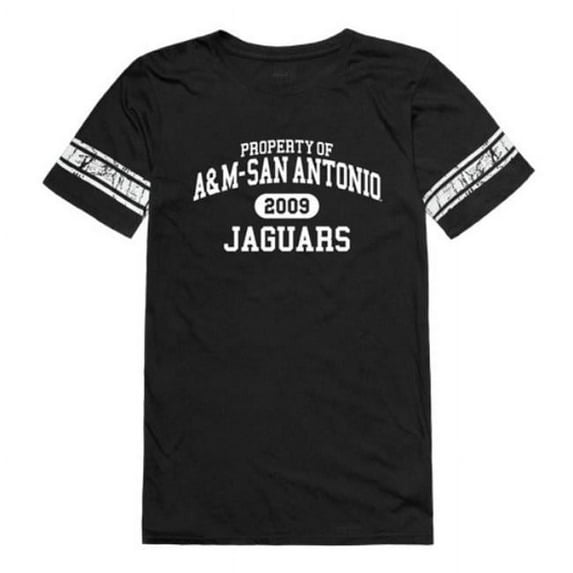 W Republic Texas A & M University-San Antonio Jaguars Women Property Football T-Shirt, Black - 2XL