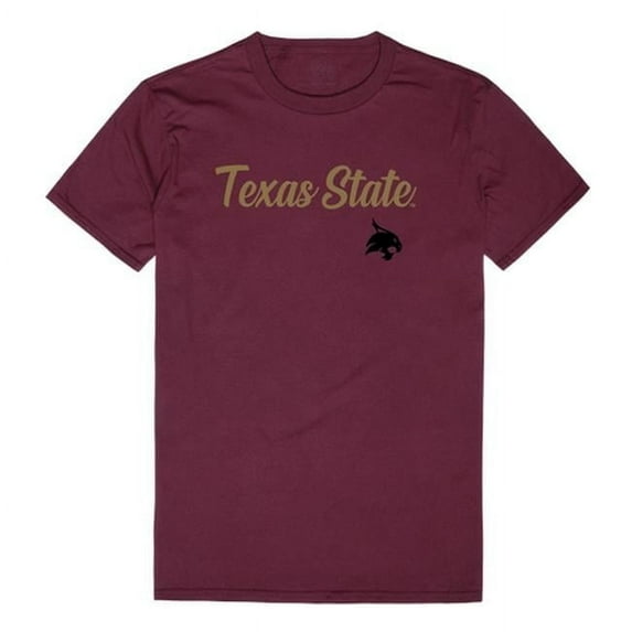 W Republic 554-181-MAR-01 Texas State University Script T-Shirt, Maroon - Small