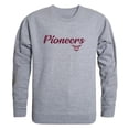 thumbnail image 1 of W Republic  Texas Womans University Pioneers Script Crewneck Sweatshirt, Heather Grey - Medium, 1 of 1