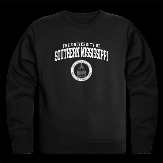 W Republic The University of Southern Mississippi Golden Eagles Seal Crewneck Sweatshirt, Black - 2XL