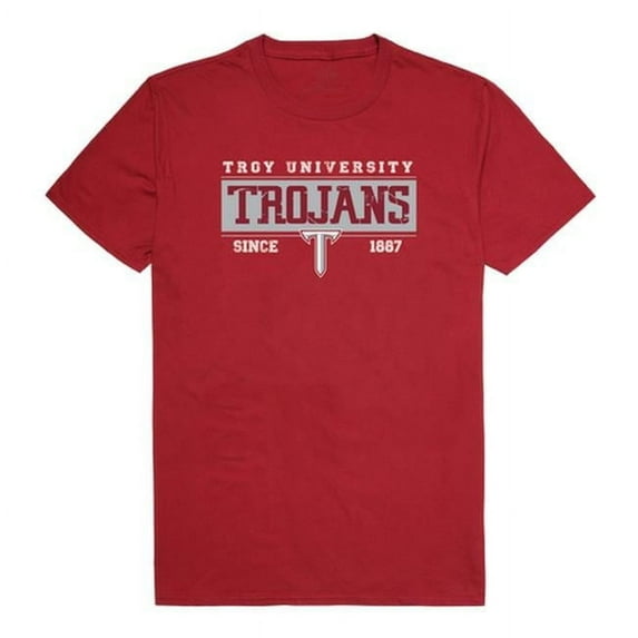 W Republic 507-254-339-03 Troy University Established T-Shirt, Cardinal 3 - Large