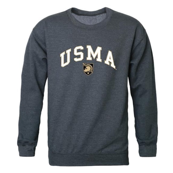 W Republic United States Military Campus Crewneck T-Shirt, Heather Charcoal 2 - Large