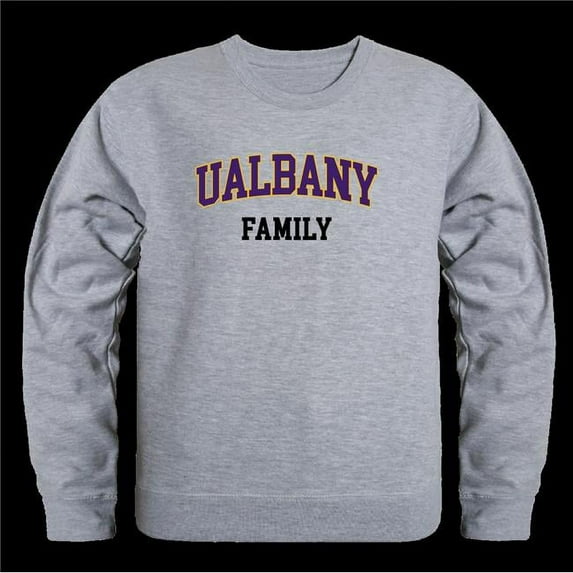 W Republic University at Albany Great Danes Family Crewneck Sweatshirt, Heather Grey - Medium